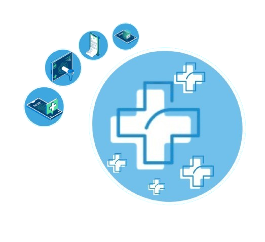 Imagen de Cruz Medica, con dispositivos tecnologicos y medicos